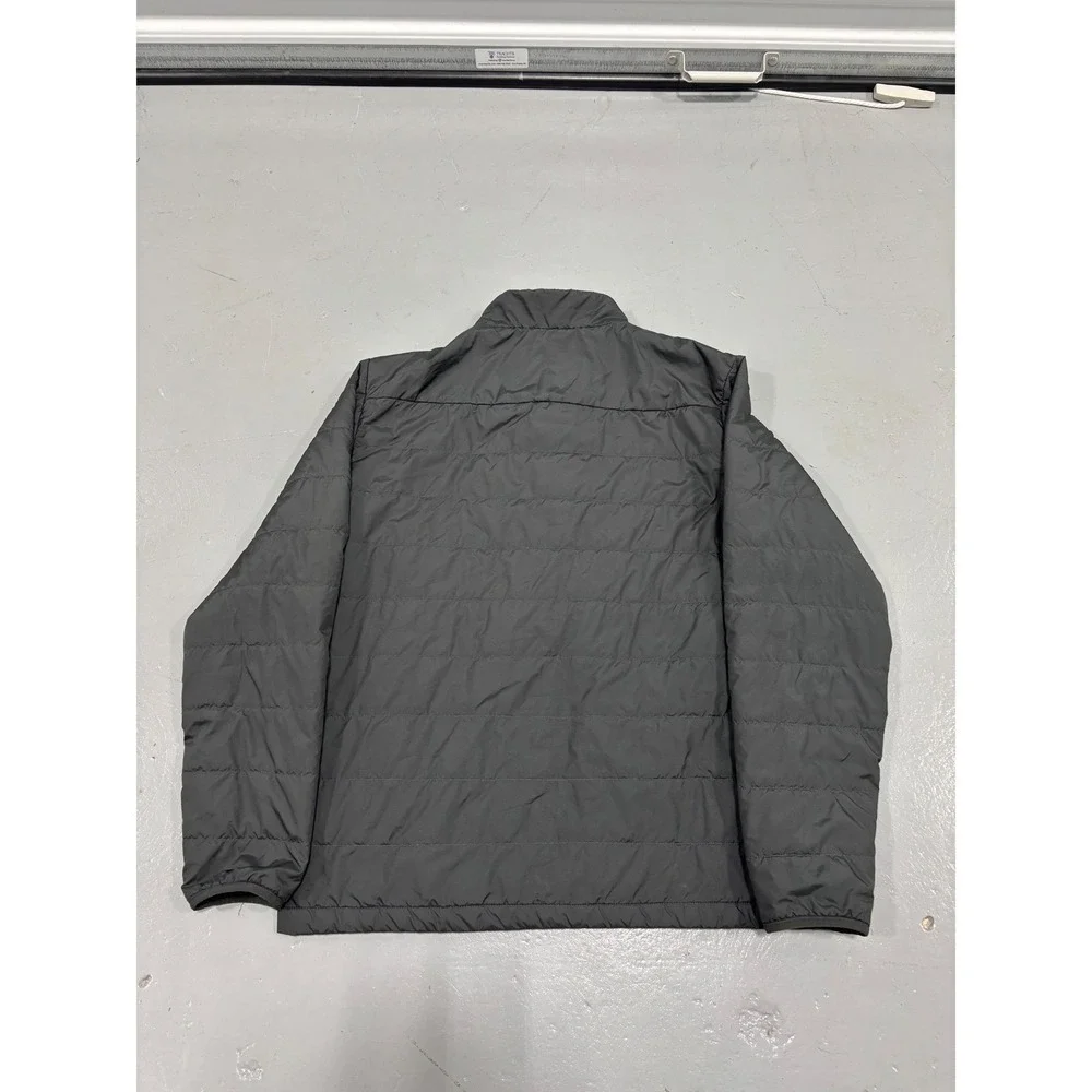 The North Face Mens Puffer Jacket Dark Gray Quilted Full Zip Coat Size Medium